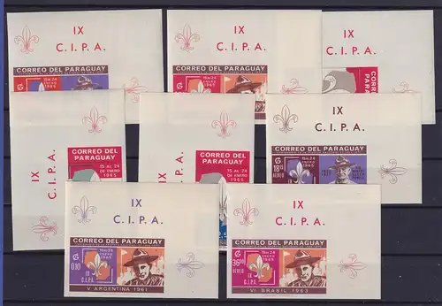 Paraguay 1965 Pfadfinder Mi.-Nr. 1392-1399 B Eckrandstücke postfrisch **