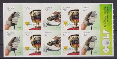 Australien 2011 Golf  Mi.-Nr. 3615-3617 aus Markenheftchen MH 492 postfrisch **