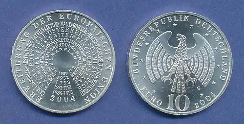 10-€-Gedenkmünze Erweiterung der Europäischen Union 2004, stempelglanz