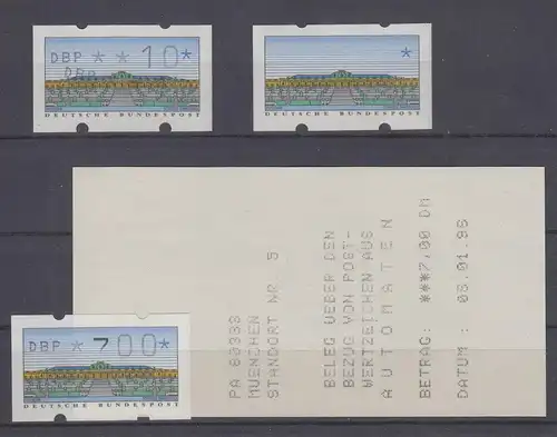 ATM 2.1.1 lebhaftkobalt Wert 700 mit Ziffern-Dejustierung und Doppeldruck-Leerf.