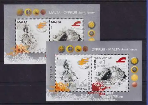 Lot Gemeinschaftsausgaben von Zypern und Malta zur Euro-Einführung 2008 **