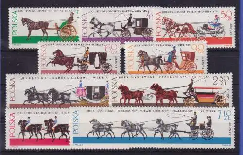 Polen 1965 Pferdekutschen Mi.-Nr. 1644-1652 postfrisch **