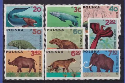 Polen 1966 Prähistorische Tiere Mi.-Nr. 1655-1663 postfrisch **