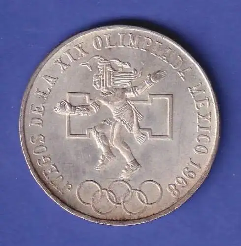 Mexiko Silbermünze 1968 Olympische Spiele 25 Pesos ss