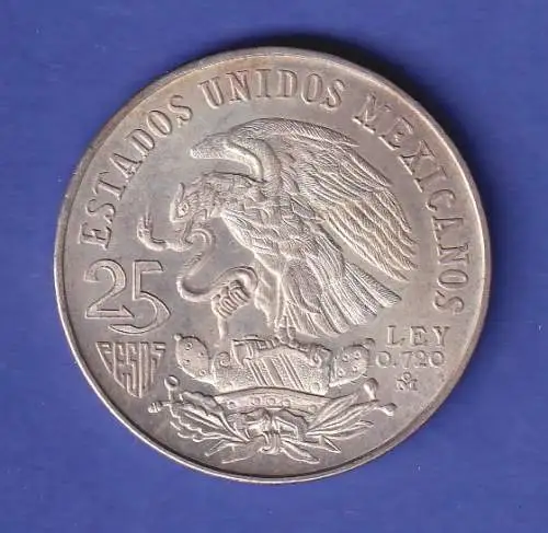 Mexiko Silbermünze 1968 Olympische Spiele 25 Pesos ss