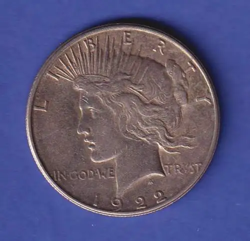 USA Silbermünze LIBERTY 1922, 1 Dollar, sog. Peace-Dollar