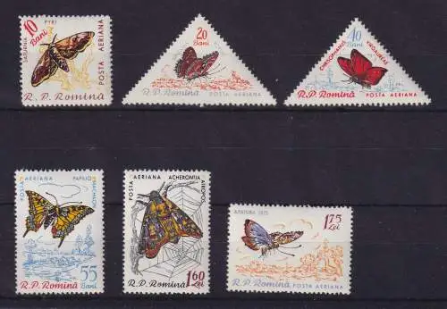 Rumänien 1960 Schmetterlinge Mi.-Nr. 1918-1923 postfrisch ** 