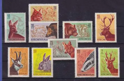 Rumänien 1961 Tiere des Waldes Mi.-Nr. 1981-1990 postfrisch ** 