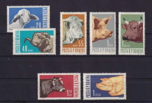 Rumänien 1962 Nutztiere Mi.-Nr. 2127-2123 postfrisch ** 