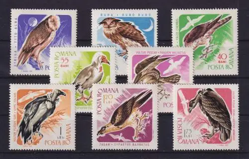 Rumänien 1967 Greifvögel Mi.-Nr. 2568-2575 postfrisch ** 