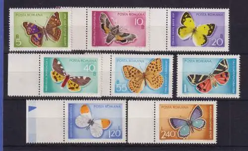 Rumänien 1969 Schmetterlinge Mi.-Nr. 2771-2778 postfrisch ** 
