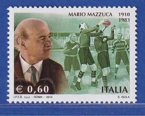 Italien 2010 Mario Mazzuca, Rugbyspieler und Sportmanager  Mi.-Nr. 3419 ** 