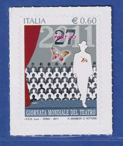 Italien 2011 Welt-Theater-Tag, Darsteller und Zuschauer Mi.-Nr. 3437 ** 