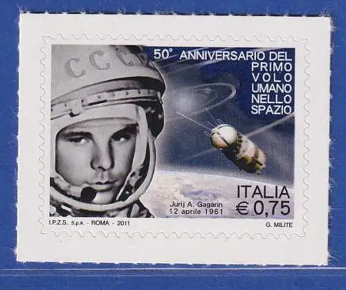 Italien 2011 Weltraumfahrt, J. Gagarin, erster Mensch im All Mi.-Nr. 3439 **