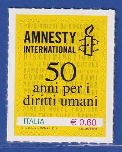Italien 2011 Amnesty International  Mi.-Nr. 3445 **