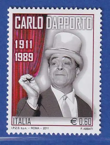 Italien 2011 Carlo Dapporto, Schauspieler  Mi.-Nr. 3461 ** 