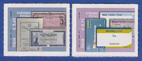 Italien 2011 Postsparkasse, Sparbuch, Wertpapiere Mi.-Nr. 3497-98 ** 