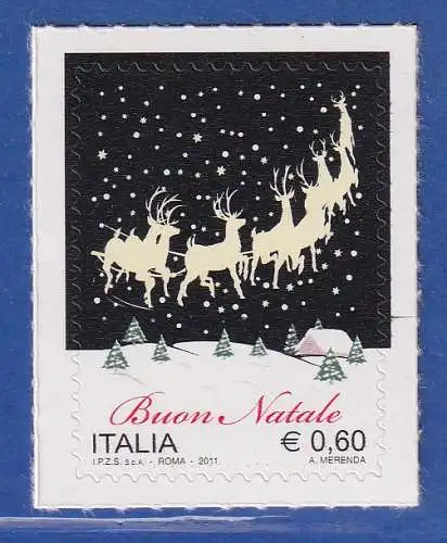 Italien 2011 Weihnachten Rentiergespann nächtl. Winterlandschaft Mi.-Nr. 3501 **