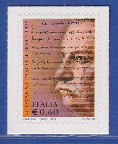 Italien 2012 Giovanni Pascoli, Dichter Mi.-Nr. 3523 **