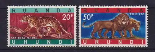 Ruanda-Urundi 1961 Raubkatzen Mi.-Nr. 180-181 A postfrisch ** 