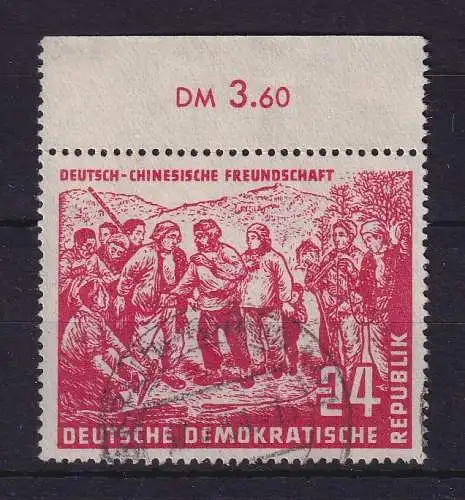 DDR 1951 Deutsch-Chinesische Freundschaft Mi.-Nr. 287 Oberrandstück gestempelt