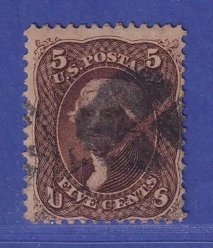 USA 1863 Thomas Jefferson 5 Cents Mi.-Nr. 19 gestempelt