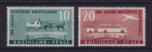Französische Zone Rheinland-Pfalz 1949 Briefmarkenjubiläum Mi.-Nr. 49-50 **