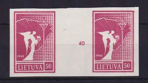 Litauen 1990 Engel 50 Kopeken Mi.-Nr. 460 waag. Zwischenstegpaar (*)