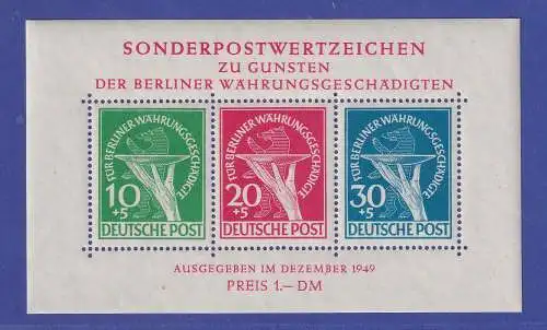 Berlin 1949 Berliner Währungsgeschädigte Mi.-Nr. Block 1 postfrisch ** 