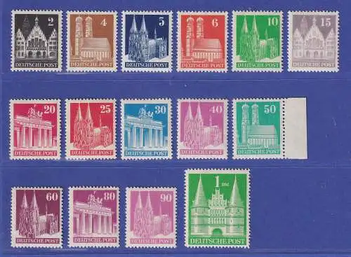 Bizone 1948 Bautenserie enge Zähnung Mi.-Nr. 73-97 eg kpl. Satz postfrisch ** 