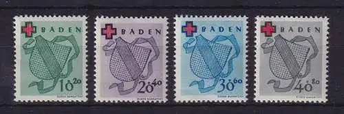 Französische Zone Baden 1949 Rotes Kreuz Mi.-Nr. 42-45 A postfrisch **