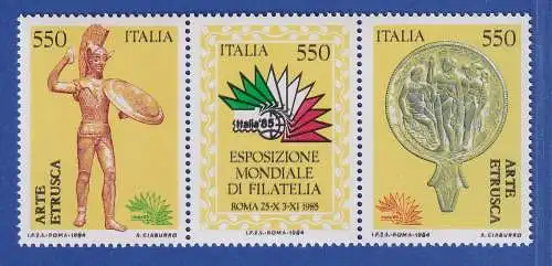 Italien 1984 Briefmarkenausst. ITALIA `85  Etruskische Kunst Mi.-Nr. 1902-04 **