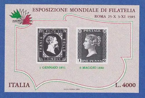 Italien 1985 ITALIA '85 Briefmarken Sardinien / England Mi.-Nr. Block 1 **