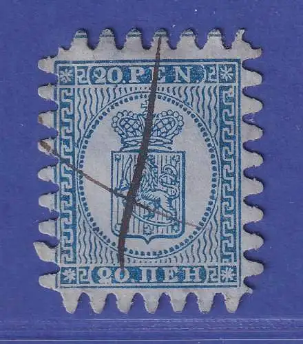 Finnland 1866 Wappen 20 P Mi.-Nr. 8 Cx mit Federzug-Entwertung
