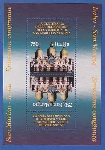 Italien / San Marino 1994 Markuskirche Venedig Mi.-Nr. Block 15 **