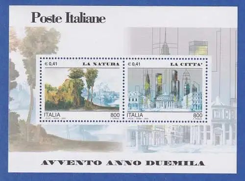 Italien 2000 Blockausgabe Eintritt in das Jahr 2000  Mi.-Nr. Block 23 **