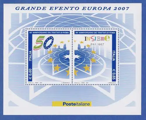 Italien 2007 Blockausgabe 50 Jahre Römische Verträge Mi.-Nr. Block 38 **