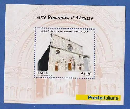 Italien 2010 Blockausgabe Basilika Santa Maria, L'Aquila Mi.-Nr. Block 47 **