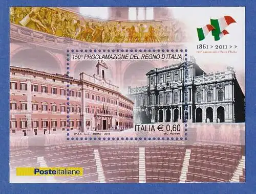 Italien 2011 Blockausgabe 150 Jahre Ausrufung Königreich Mi.-Nr. Block 53 **