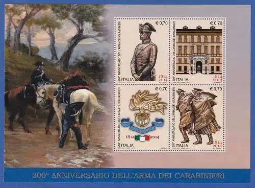 Italien 2014 Blockausgabe 200 Jahre Carabinieri Mi.-Nr. Block 73 **