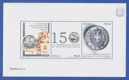 Italien 2012 Blockausgabe 150 Jahre italienische Lira Mi.-Nr. Block 68 **