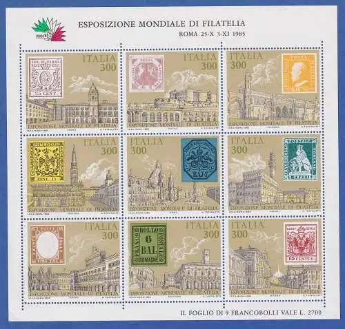 Italien 1985 Kleinbogen Briefmarken der altital. Staaten Mi.-Nr. 1945-53 **