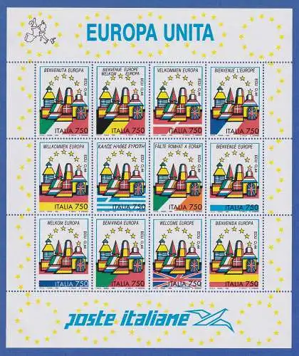 Italien 1993 Kleinbogen Vereintes Europa ECU-Währung Mi.-Nr. 2254-65 **
