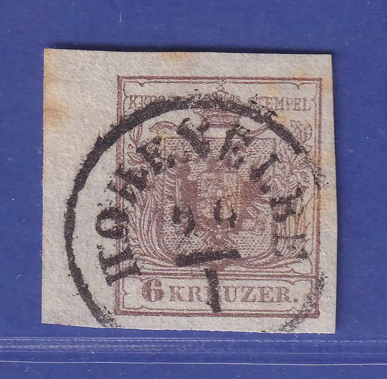 Österreich 1850 Wappen 6 Kr Mi.-Nr. 4 Xa w O HOHENELBE gpr. Hübner