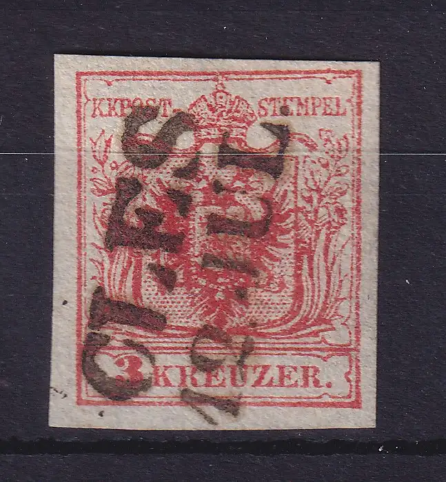 Österreich 1850 Wappen 3 Kr Mi.-Nr. 3 X  O CLES