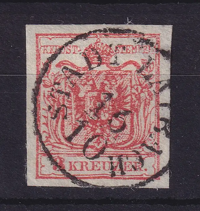Österreich Wappen 3 Kr Mi.-Nr. 3 X  O STADT LAIBACH