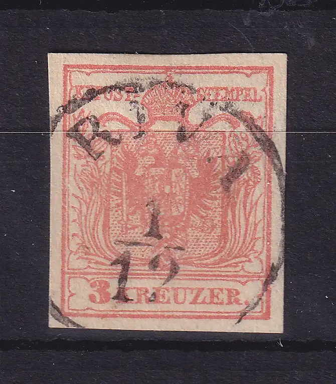 Österreich Wappen 3 Kr Mi.-Nr. 3 Y  O RIVA