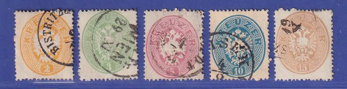 Österreich 1863 Wappen Mi.-Nr. 24-28  Satz kpl. gestempelt