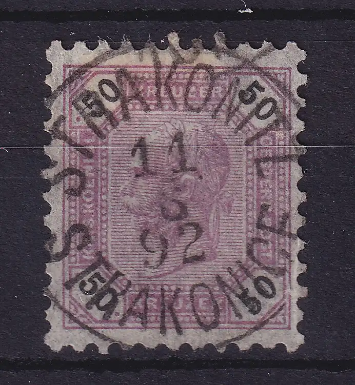 Österreich 1892 Kaiser Franz Joseph 50 Kr Mi.-Nr. 66  ideal O STRAKONITZ