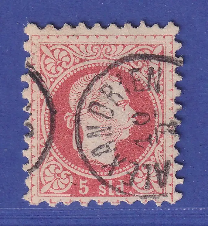 Österreich Levante Franz Joseph 5 So Mi.-Nr. 3 II  O ALEXANDRIEN gpr. PFENNINGER